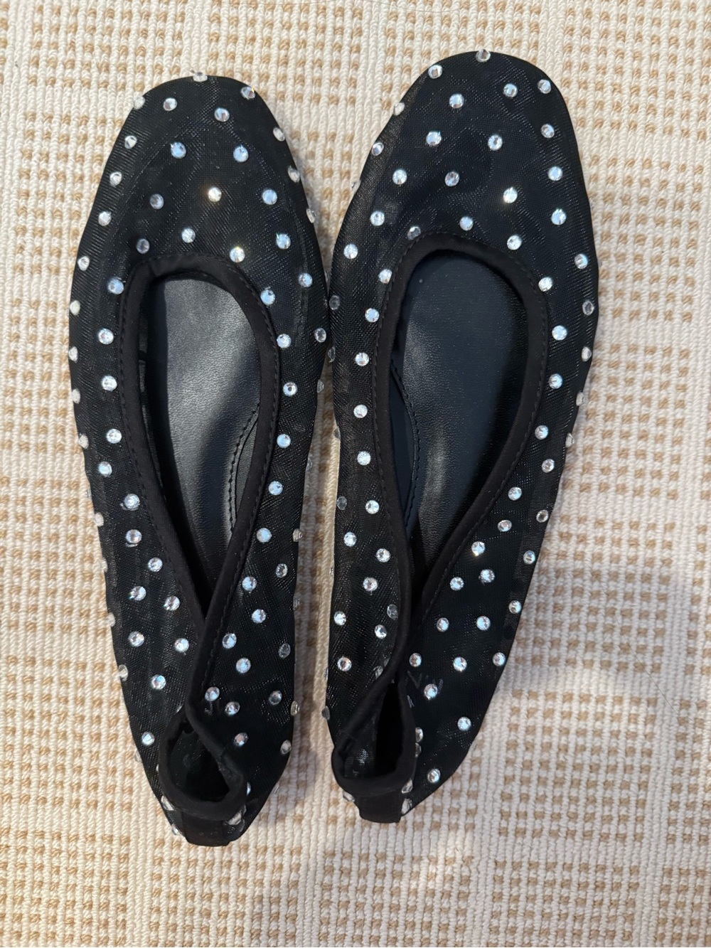 Mango Sparkle Stud Ballet Flats